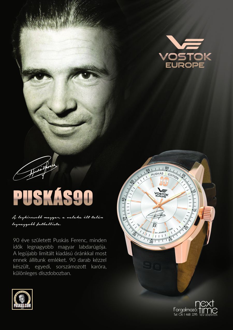 Puskás 90 a Vostok Europe-tól - Divathírek -  - óra, puskás ferenc, 