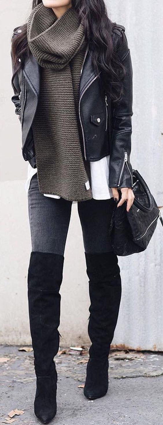 Stílusiskola: kedvenc outfit ötleteink bőrdzsekivel a tavaszias tél örömére -  -  - bőrdzseki, divat, outfit, ötletek, stílus, tavasz, tél, 