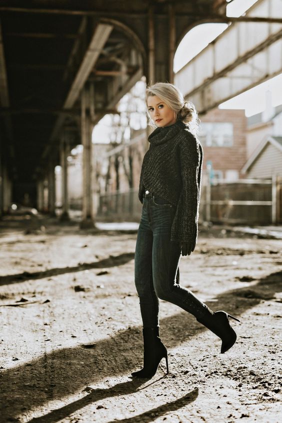 Stílusiskola: télen is csinosan farmerben magassarkú cipővel -  -  - divat, farmer, magassarkú, outfit, stílus, stílusiskola, 