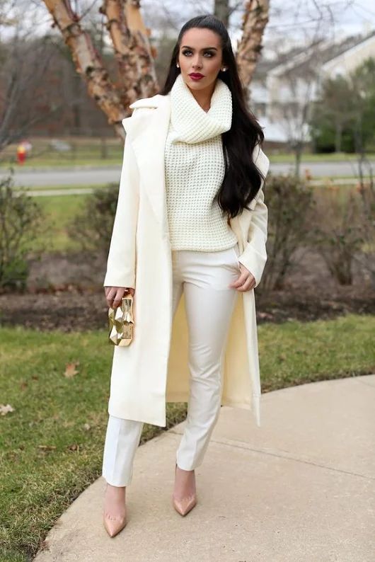 Stílusiskola: így lehetsz csinos fehérben télen is -  -  - fehér, outfit, összeállítás, ötletek, tél, 