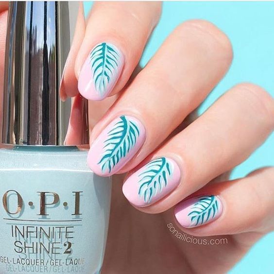 Top10: hangolódj páfrány és pálmaleveles manikűrrel a nyárra -  -  - levél, manikűr, minta, ötletek, pálmalevél, pálmalevelek, 