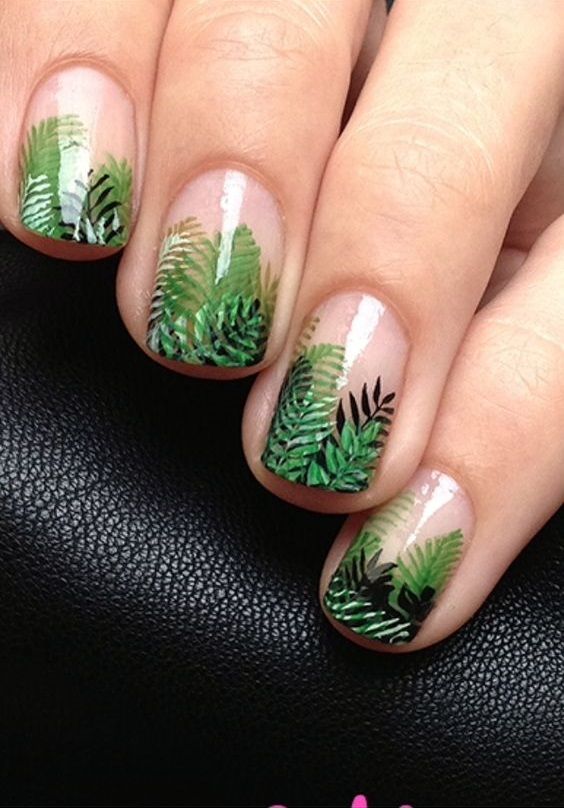 Top10: hangolódj páfrány és pálmaleveles manikűrrel a nyárra -  -  - levél, manikűr, minta, ötletek, pálmalevél, pálmalevelek, 