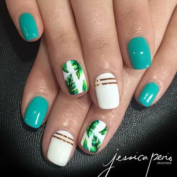 Top10: hangolódj páfrány és pálmaleveles manikűrrel a nyárra -  -  - levél, manikűr, minta, ötletek, pálmalevél, pálmalevelek, 