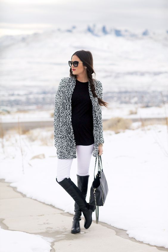 Stílusiskola: így viselj télen feketét és fehéret -  -  - divat, fehér, fekete, stílus, tél, 