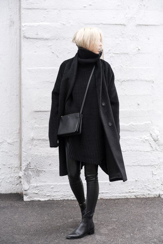 Stílusiskola: egy teljesen fekete outfittel mindig biztosra mehetsz -  -  - divat, fekete, outfit, stílus, tél, 