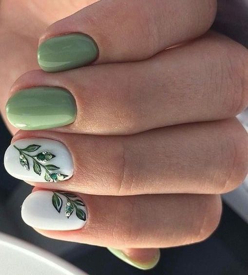 Top10: gyönyörű leveles manikűr ötletek a nyári szezonra -  -  - levelek, manikűr, minta, tavasz, 