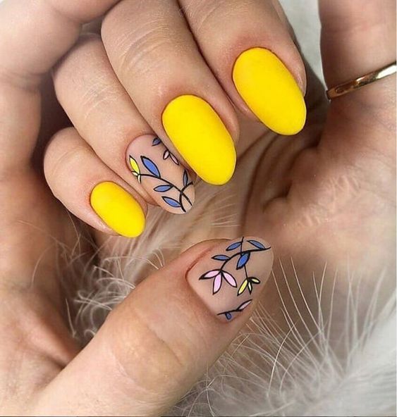 Top10: gyönyörű leveles manikűr ötletek a nyári szezonra -  -  - levelek, manikűr, minta, tavasz, 