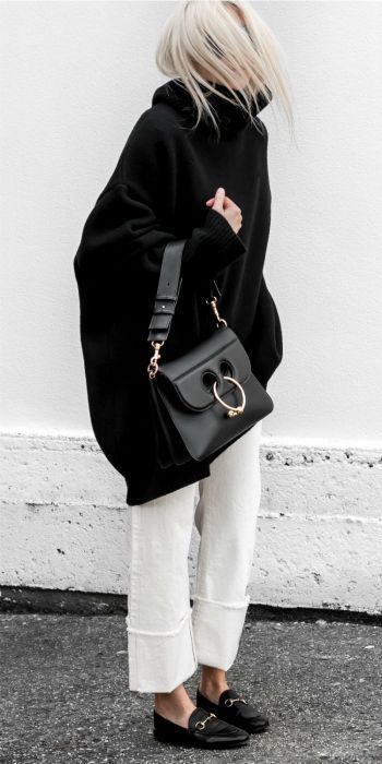 Stílusiskola: fekete-fehér szettek az őszi szezonra -  -  - divat, fehér, fekete, outfit, stílus, 