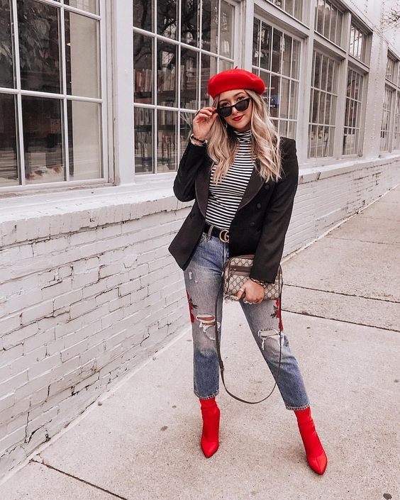 Stílusiskola: 10 csinos outfit piros csizmával -  -  - csizma, divat, outfit, piros csizma, stílus, 