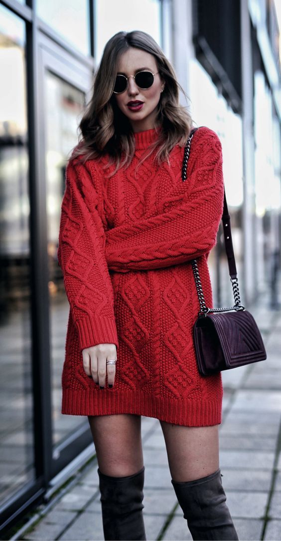 Stílusiskola: így viselj kötött pulcsiruhákat -  -  - divat, kötött pulcsiruha, outfit, pulcsiruha, stílus, tél, 