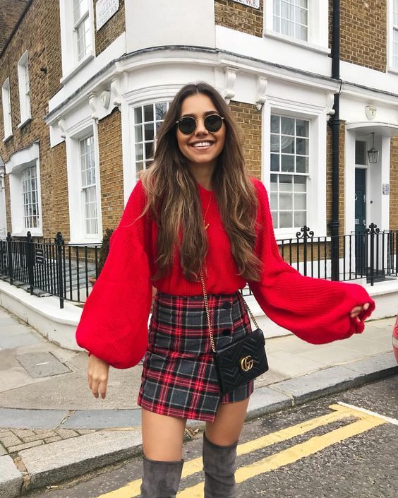 Stílusiskola: téli outfitek kockás szoknyákkal -  -  - divat, kockás szoknya, outfit, stílus, szoknya, 