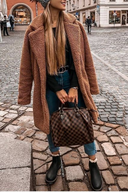Stílusiskola: így viselj barna teddy coatokat -  -  - barna, divat, outfit, stílus, teddy coat, 