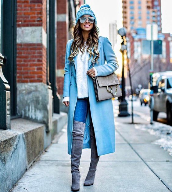 Stílusiskola: így viselj télen babakéket -  -  - babakék, divat, kék, outfit, 