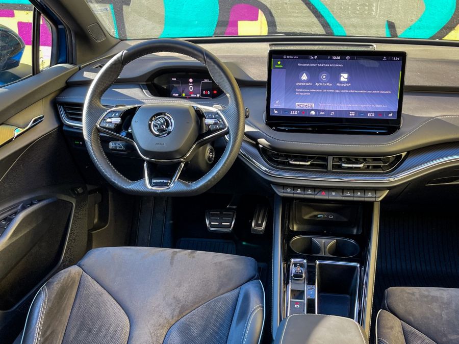 Ön dönt, Enyaq vagy Cognac - Skoda Enyaq iV 80 Sportline - Autó & Motor - MOBILITY - enyaq iv, Enyaq iv 80 teszt, enyaq teszt, Skoda elektromos SUV teszt, skoda enyaq, Skoda Enyaq iV 80 Sportline teszt, 