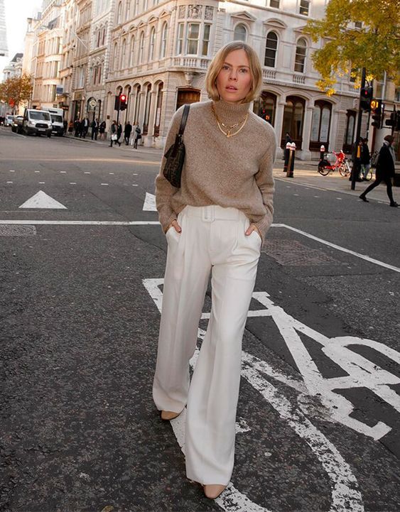 Stílusiskola: így viselj ősszel fehér nadrágokat -  -  - divat, fehér nadrág, outfit, ősz, stílus, 