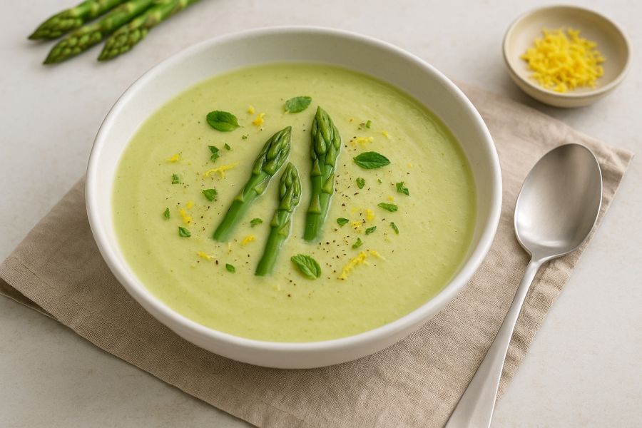 Tavaszi spárgakrémleves citrommal és mentával - STYLELIFE -  - spárgakrémleves, 