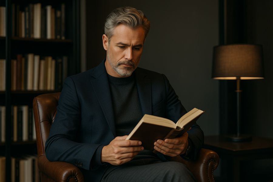 Miért a könyvolvasás lett az új státuszszimbólum?- Intellektus, tudás és presztízs – a férfi, aki olvas. - STYLELIFE -  - könyvek, olvasás, siker, 