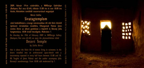 Bérczi Zsófia, Sivatagtemplom -  -  - kiállítás, Sivatagtemplom, Vam Design, 