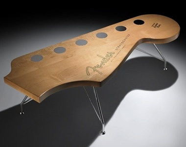 Fender Stratocaster kávézó asztal -  -  - asztal, bútor, fender, Fender Stratocaster, 
