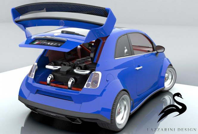 Mi lenne, ha Ferrari-motort pakolnánk egy Fiat 500-ba? - Autó & Motor -  - teljes%C3%ADtm%C3%A9ny++l%C3%B3er%C5%91++aut%C3%B3tuning++Ferrari++Fiat++kisaut%C3%B3++Lazzarini+Design,