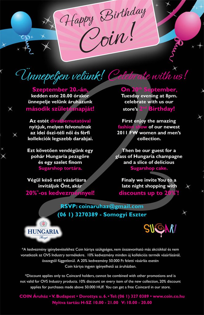 COIN születésnap - Divathírek -  - coin, divat, születésnap, 