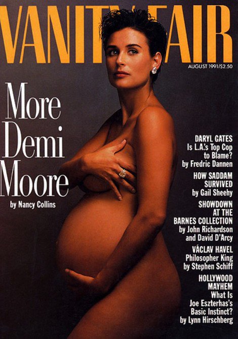 Pocakkal a vaku előtt – híres várandós pillanatok -  -  - állapotos, Britney Spears, Demi Moore, Monica Bellucci, nőiesség, playboy, terhes fotózás, terhesség, Vanity Fair, 