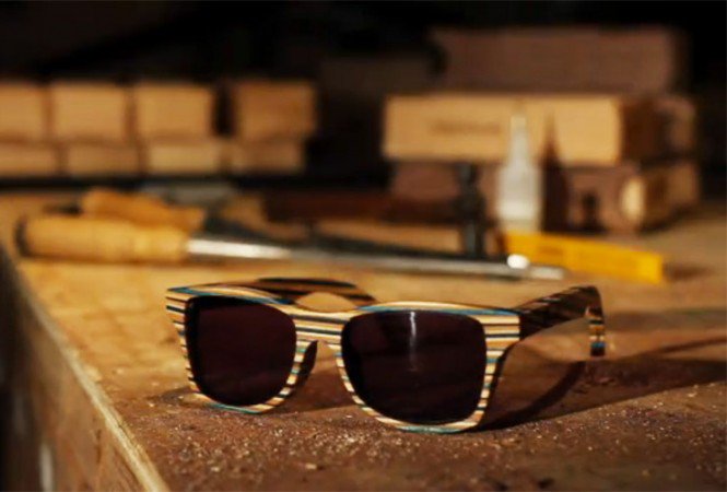 Kreatív újrahasznosítás, deszkából napszemüveg -  -  - divat, Eric Singer, gördeszka, Joe Stevens, napszemüveg, Shwood, 