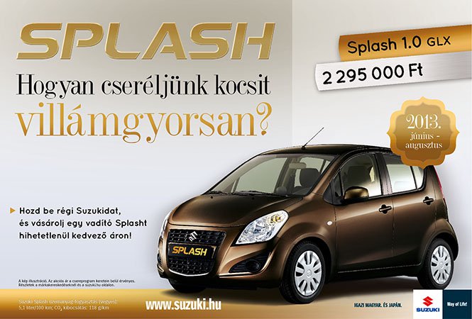 Új szezon, vadonatúj darabok! - Autó & Motor -  - suzuki, Suzuki Splash,