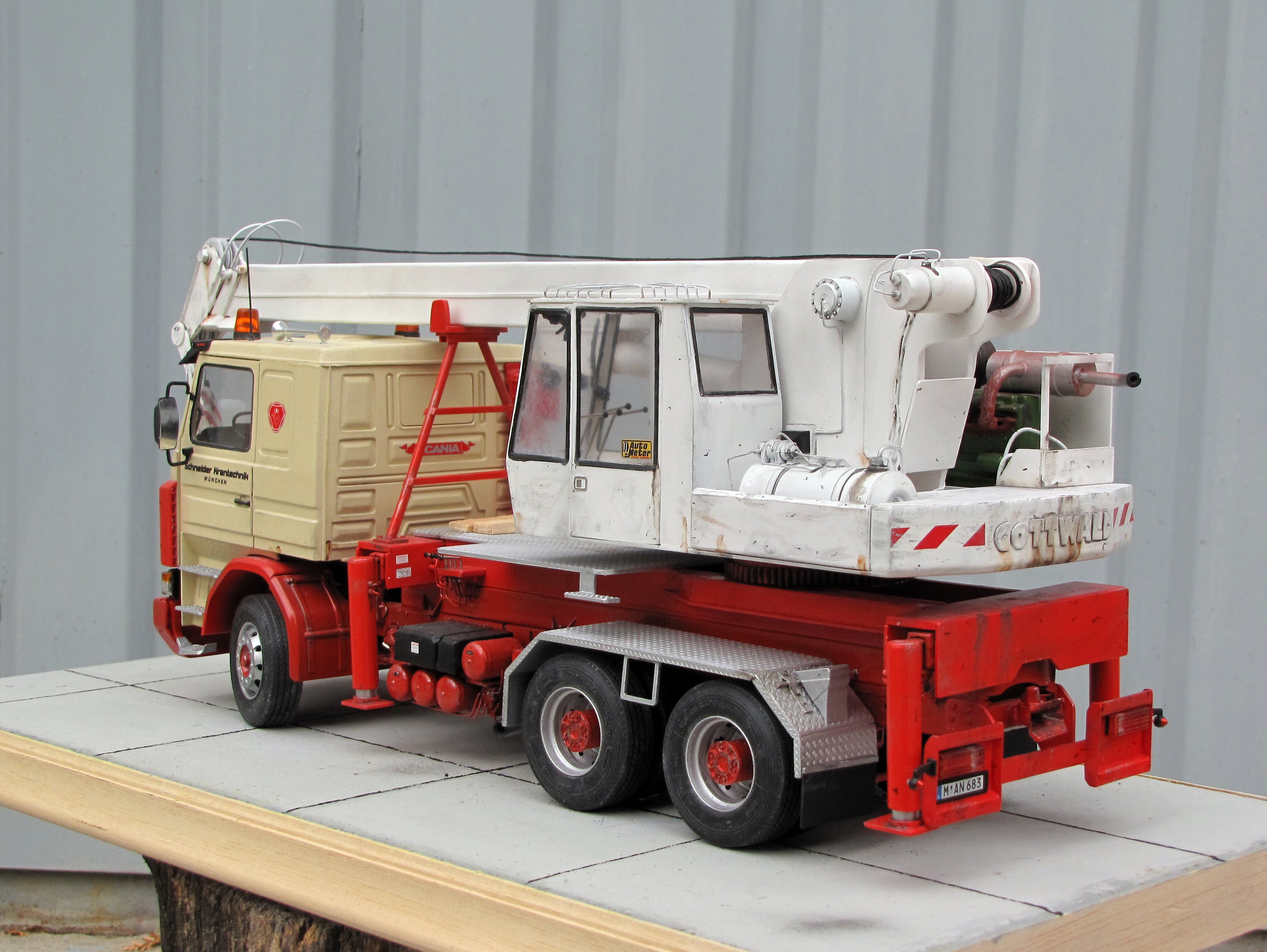 Egy évig építettem: Scania - Gottwald autódaru - MOBILITY -  - diorama, makett 2014, makettezés, 