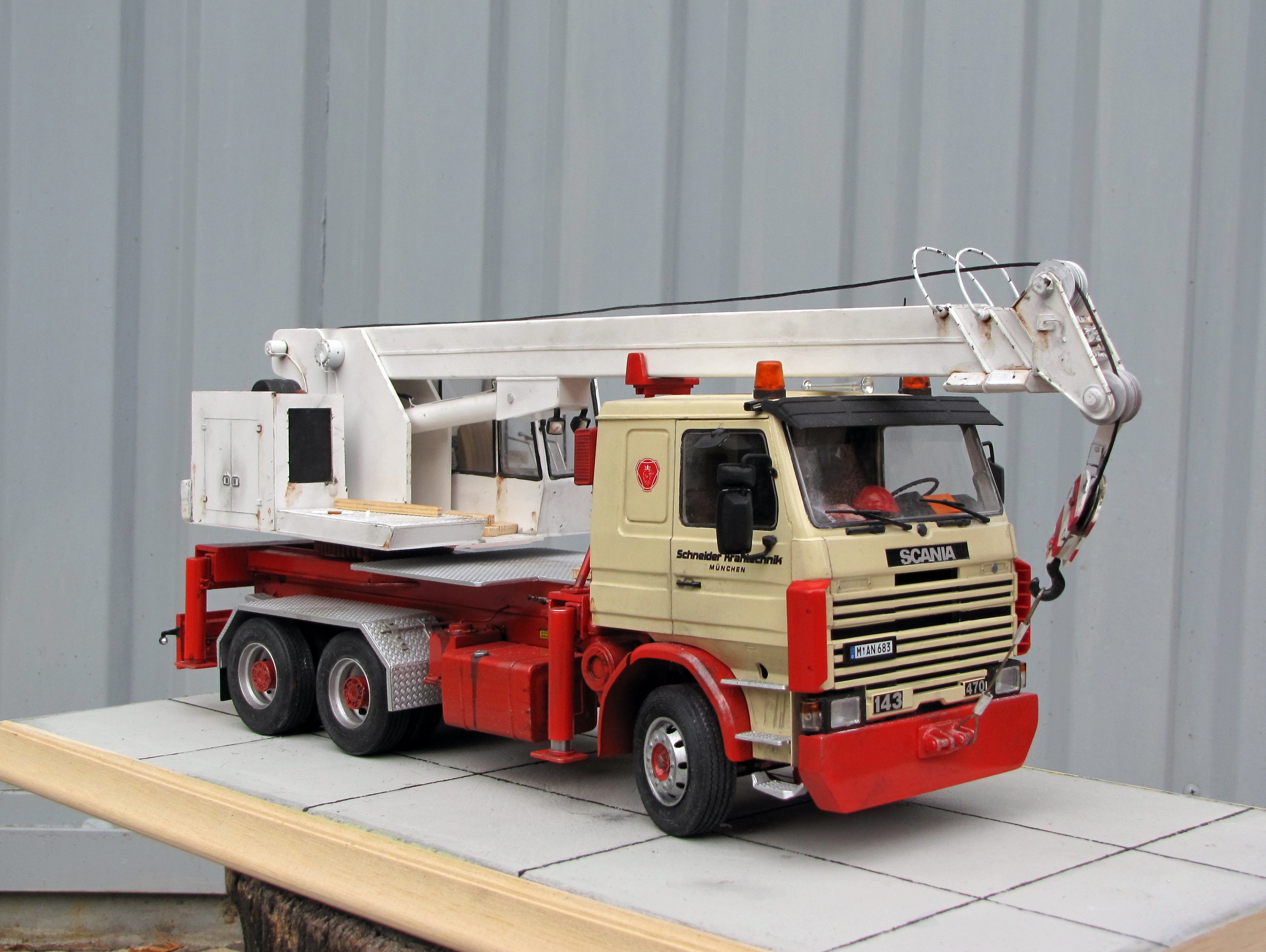 Egy évig építettem: Scania - Gottwald autódaru - MOBILITY -  - diorama, makett 2014, makettezés, 