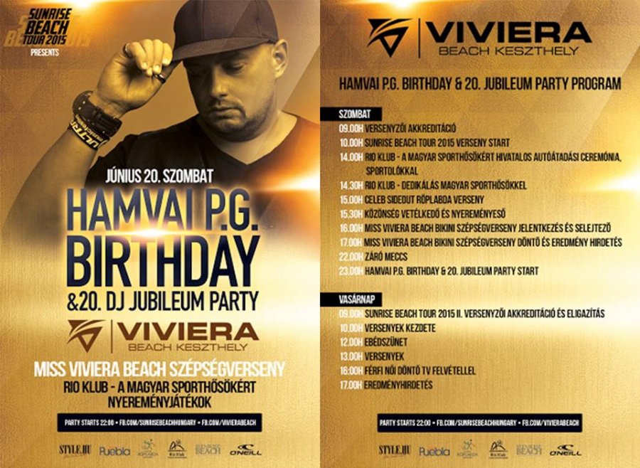 Hamvai P.G. 20. DJ Jubileum & Birthday Party - Kikapcsoló -  - hamvai pg, strandröplabda, 