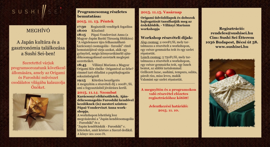 A japán kultúra és gasztronómia találkozása a Sushi Sei-ben! - STYLELIFE - Kikapcsoló - étterem, gasztronómia, japán, japán konyha, kultúra, rendezvény, sushi sei, szabadidő, 