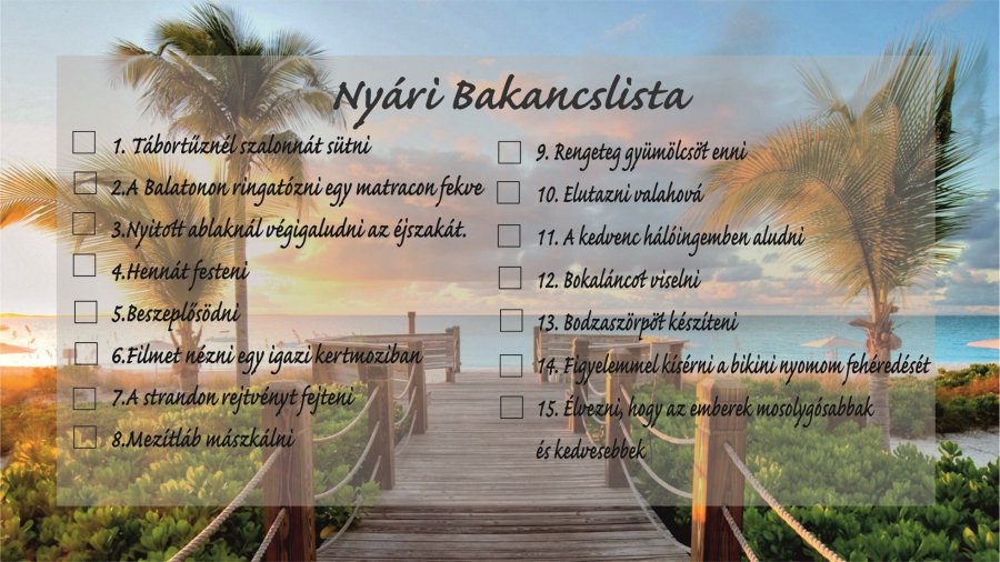 Nyári bakancslista -  -  - bakancslista, életstílus, júniusra ajánljuk, nyár, 